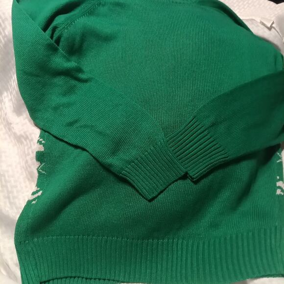 Disney Mickey Mouse Santa Sweater Top Christmas Holiday Green Red White Size XL - Picture 6 of 7